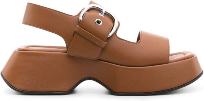 Vic Matie Mini Yoko leather sandals Brown