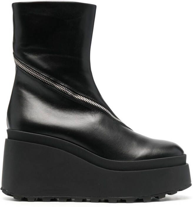 Vic Matie platform leather ankle boots Black