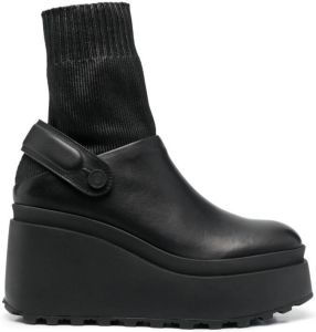 Vic Matie sock-detail platform boots Black