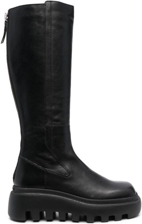 Vic Matie square-toe knee-length boots Black