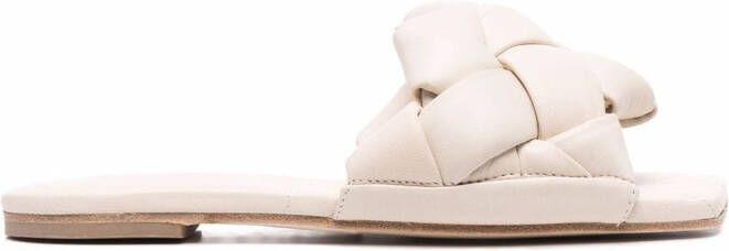 Vic Matie square-toe leather sandals Neutrals