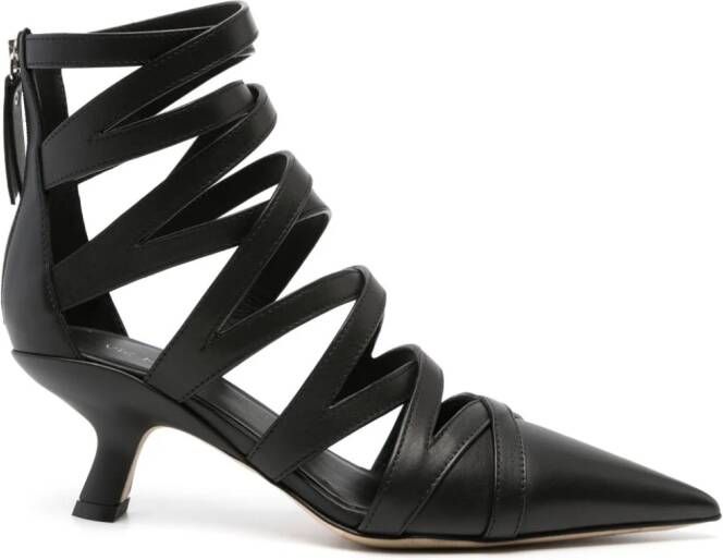Vic Matie strappy leather pumps Black
