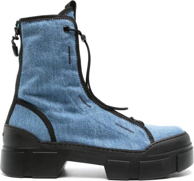 Vic Matie toggle-fastening denim ankle boots Blue