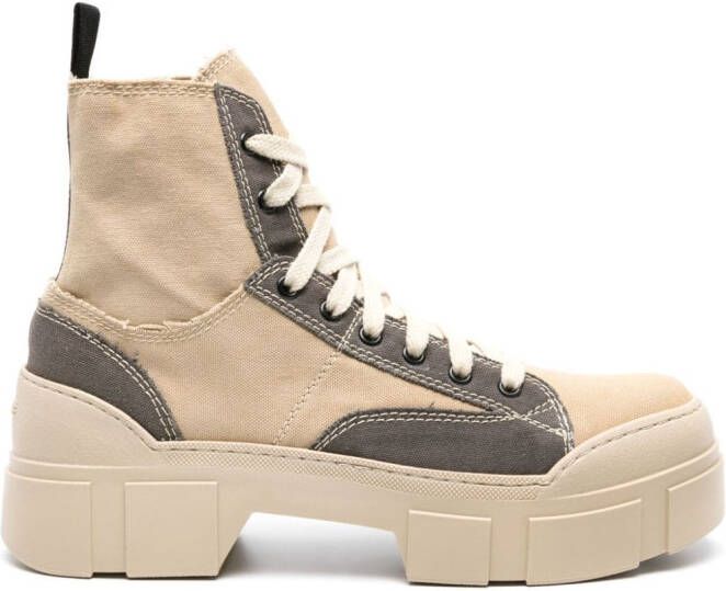 Vic Matie two-tone canvas ankle boots Neutrals