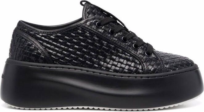 Vic Matie woven-design leather sneakers Black
