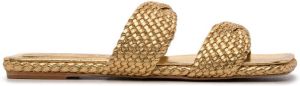 Vicenza Cincinati braided-strap flat sandals Gold