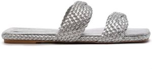 Vicenza Cincinati braided-strap flat sandals Silver