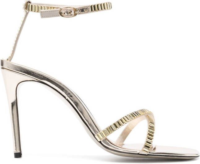 Victoria Beckham 100mm crystal-embellished sandals Gold