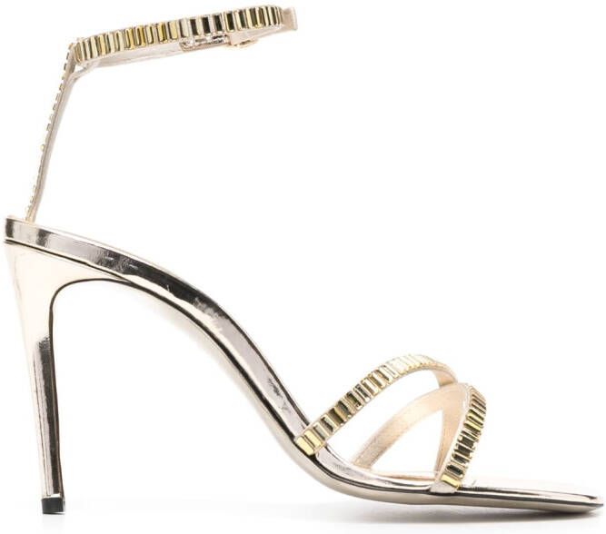 Victoria Beckham 100mm crystal-embellished sandals Gold