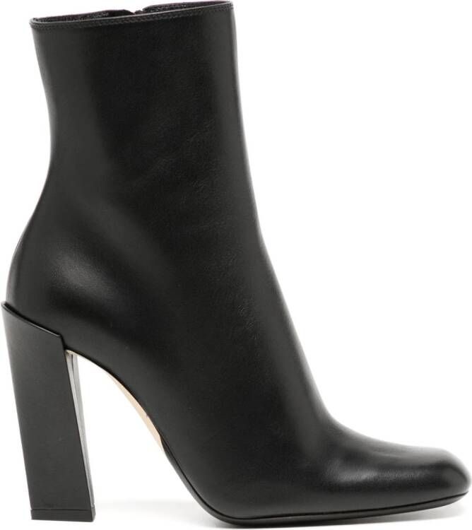 Victoria Beckham 100mm square-toe leather ankle boots Black