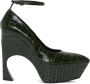 Victoria Beckham crocodile-effect 100mm leather pumps Black - Thumbnail 1