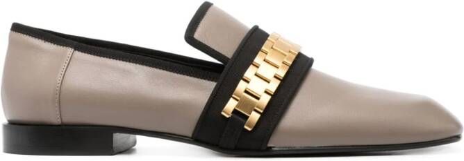 Victoria Beckham Mila chain leather loafers Brown