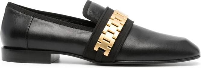 Victoria Beckham Mila chain-link leather loafers Black