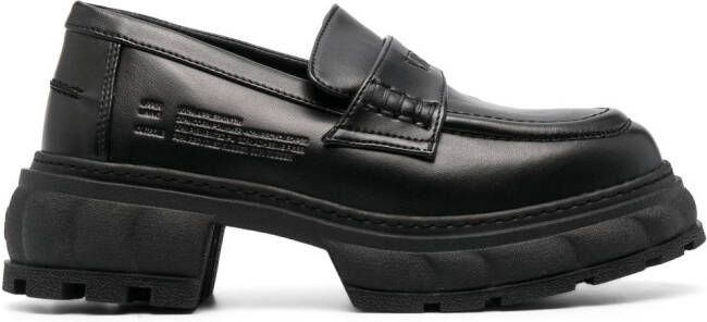 Virón Quantum Apple debossed-logo loafers Black