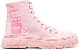 Virón logo-print lace-up boots Pink