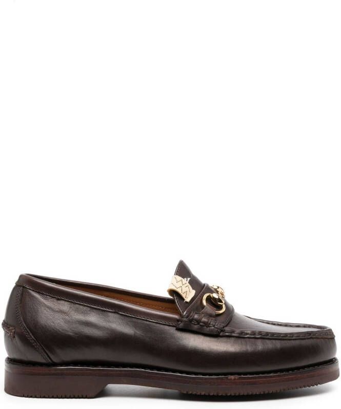 Visvim Abarth Moc-Folk leather loafers Brown