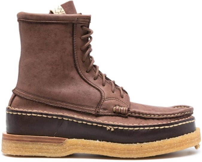 Visvim Cheekag-Folk lace-up leather boots Brown