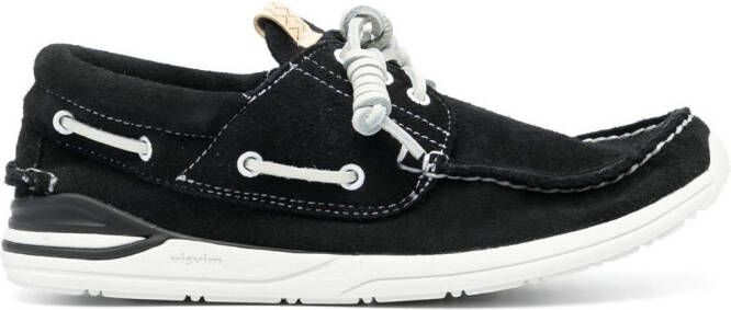 Visvim Hockney Folk suede boat shoes Black