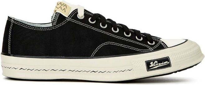 Visvim logo-patch leather low-top sneakers Black