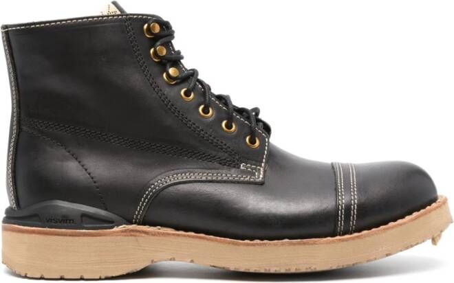 Visvim Virgil Cap-folk leather boots Black