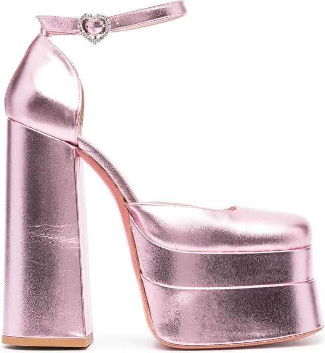Vivetta metallic-finish pumps Pink