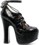 Vivienne Westwood 150mm crocodile-embossed platform pumps Black - Thumbnail 1