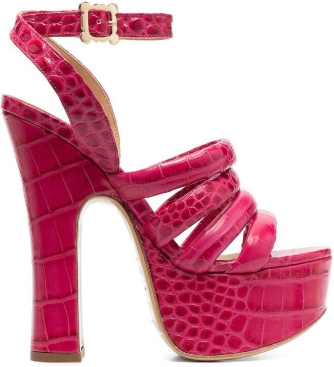 Vivienne Westwood 150mm crocodile platform sandals Pink