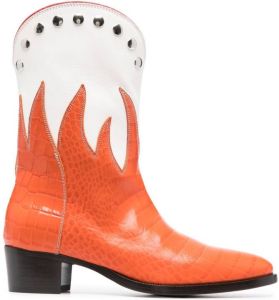 Vivienne Westwood Cuban Flame leather boots Orange