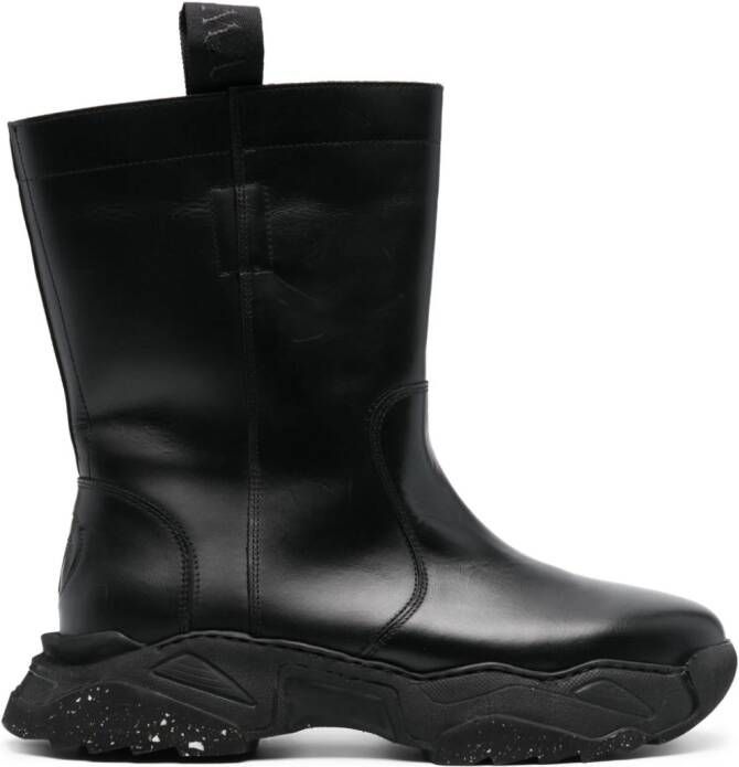 Vivienne Westwood logo-embossed chunky leather boots Black
