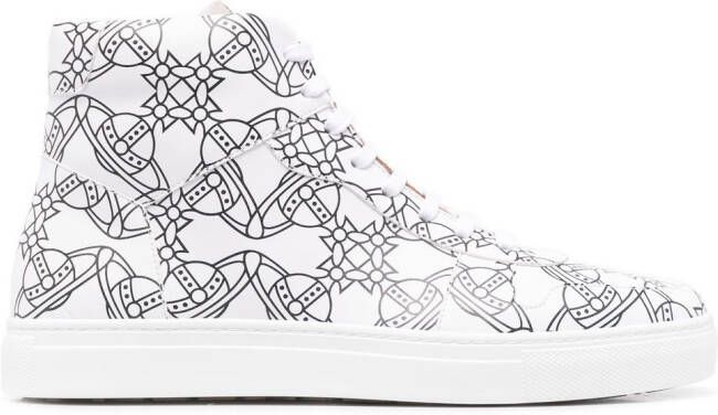 Vivienne Westwood signature Orb print hi-top sneakers White