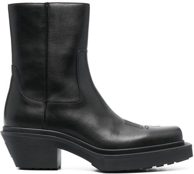 VTMNTS square-toe leather cowboy boots Black