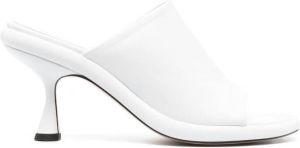 Wandler 80mm leather slip-on sandals White