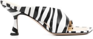 Wandler 80mm zebra-print slip-on mules White