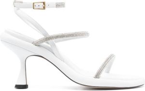 Wandler 90mm ankle-strap leather sandals White