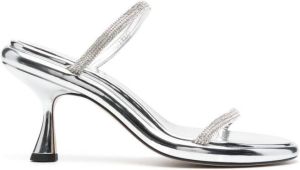Wandler 90mm crystal-embellished slip-on mules Silver