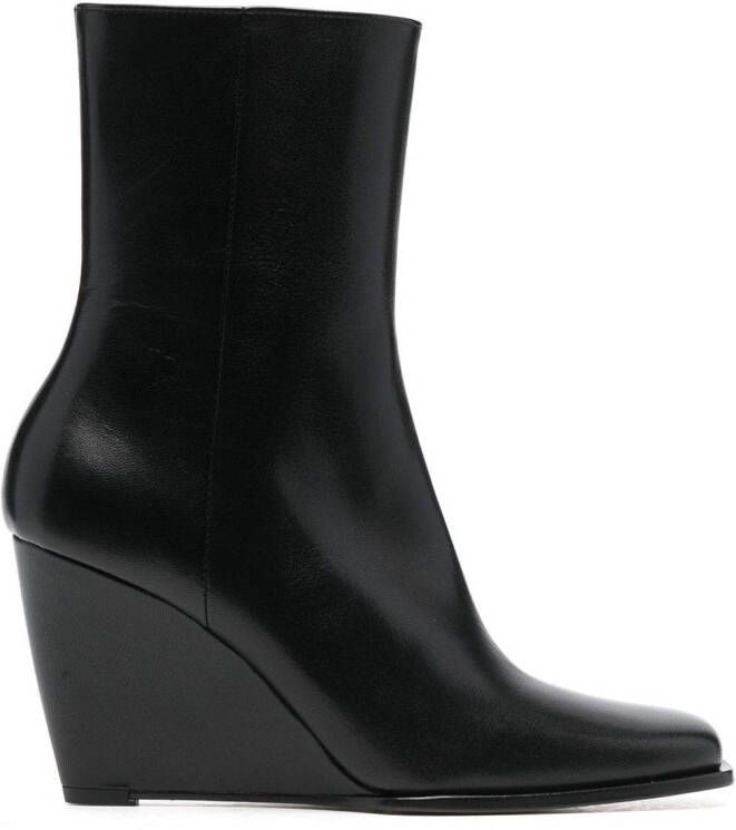 Wandler 90mm leather wedge boots Black