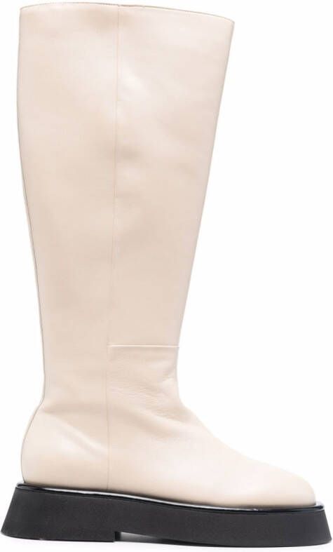 Wandler chunky knee-length leather boots Neutrals