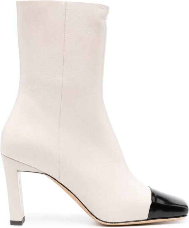 Wandler Isa 85mm two-tone ankle boots Neutrals