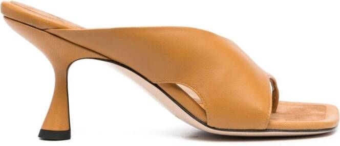 Wandler Julio 80mm cut-out detail leather mules Brown
