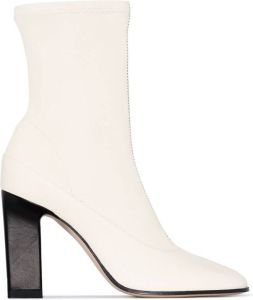 Wandler Lesly 100mm lambskin ankle boots Neutrals