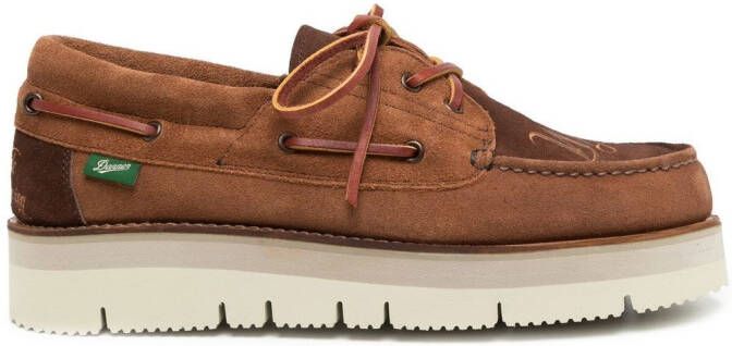 White Mountaineering chunky lace-up sneakers Brown