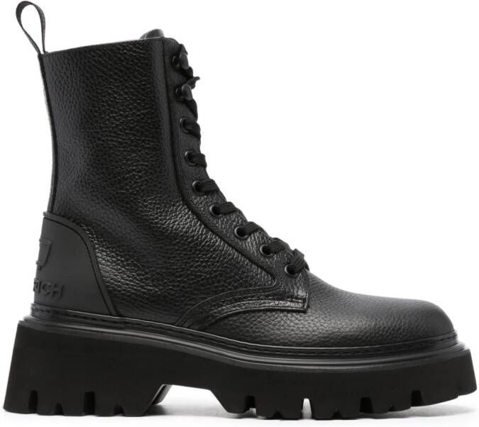 Woolrich lace-up ankle leather boots Black