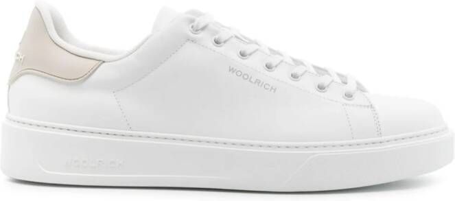 Woolrich lace-up leather sneakers White