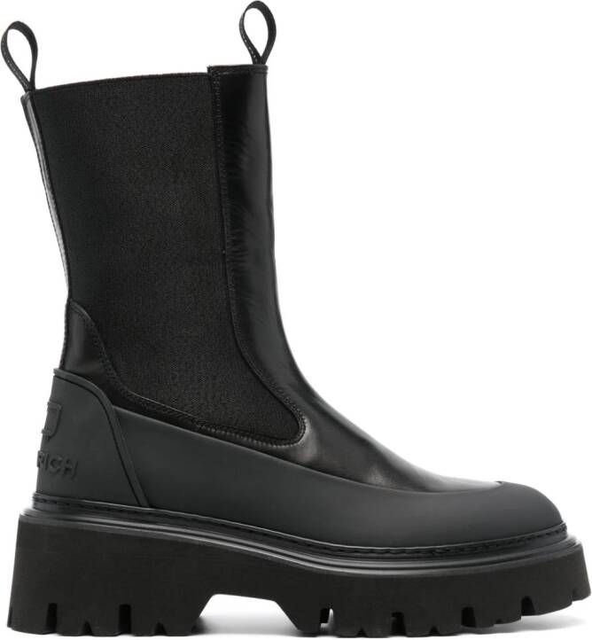 Woolrich round-toe leather ankle boot Black