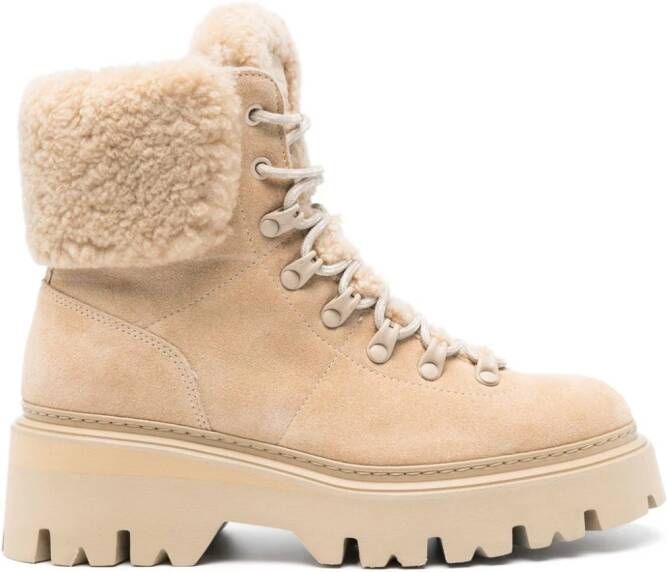 Woolrich shearling suede boots Neutrals