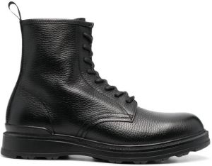 Woolrich side-zip leather boots Black