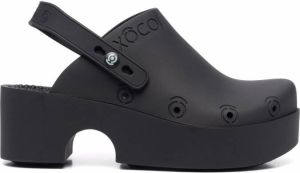 XOCOI debossed-logo slingback clogs Black