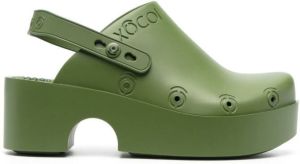 XOCOI debossed-logo slingback clogs Green
