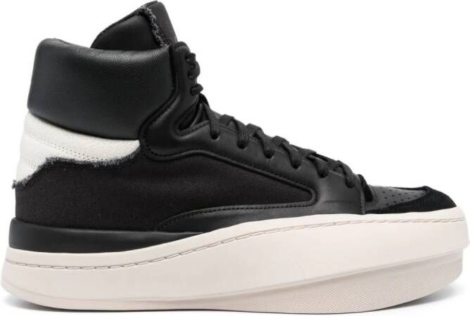Y-3 Centennial panelled leather sneakers Black