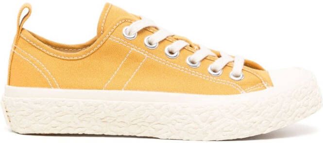 YMC Vulcanised textured-sole low-top sneakers Yellow